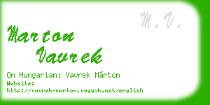 marton vavrek business card