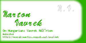 marton vavrek business card